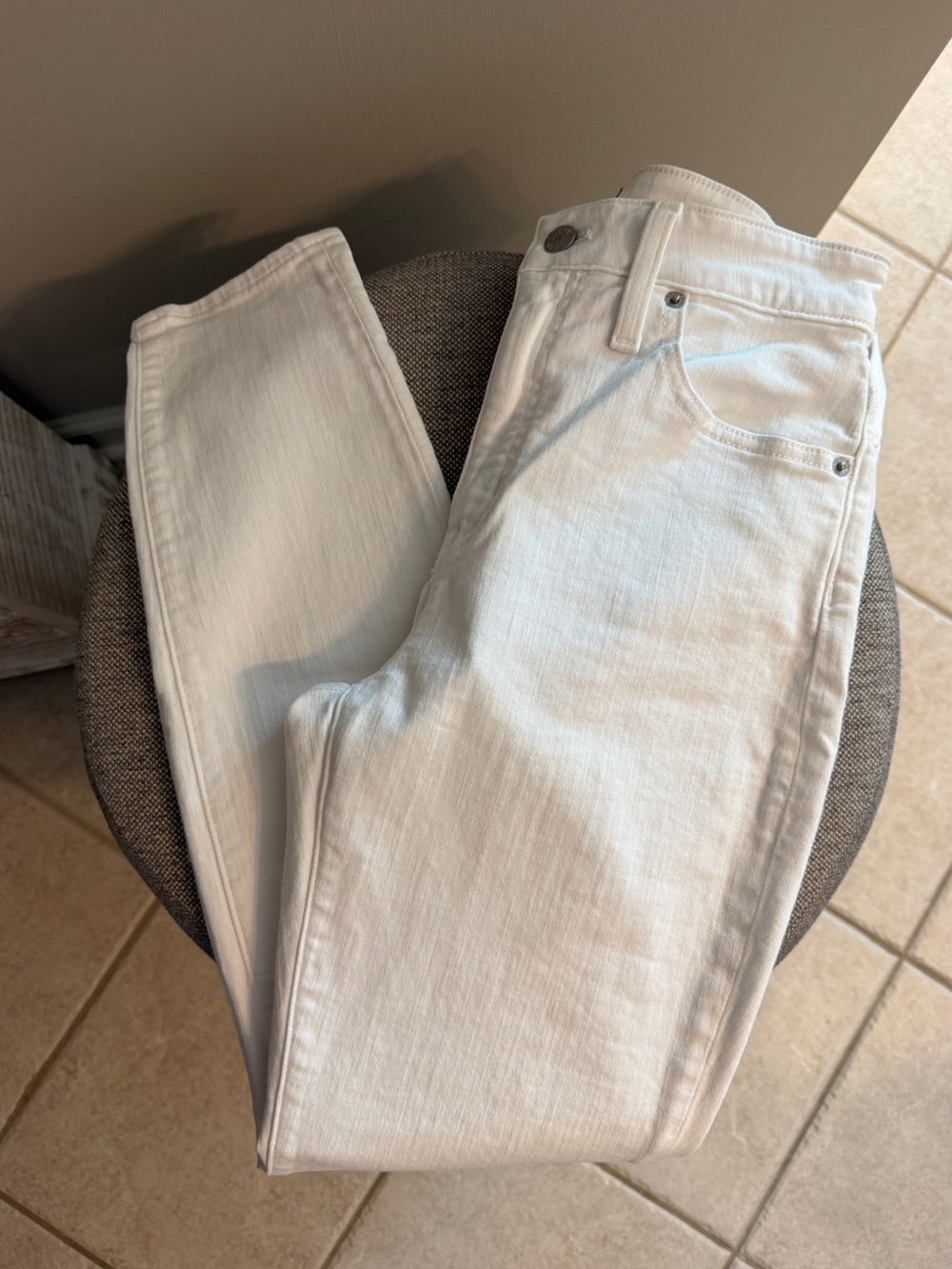 J Crew Curvy High Rise Skinny White Jeans - Size 27